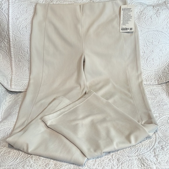 Brushed Softstreme Ribbed Zip Flared Pant 32.5" in
White Opal, size 14, NWT - Picture 3 of 16